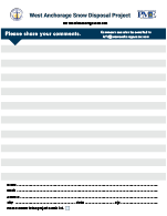 West Anchorage Snow Disposal Comment Form Download