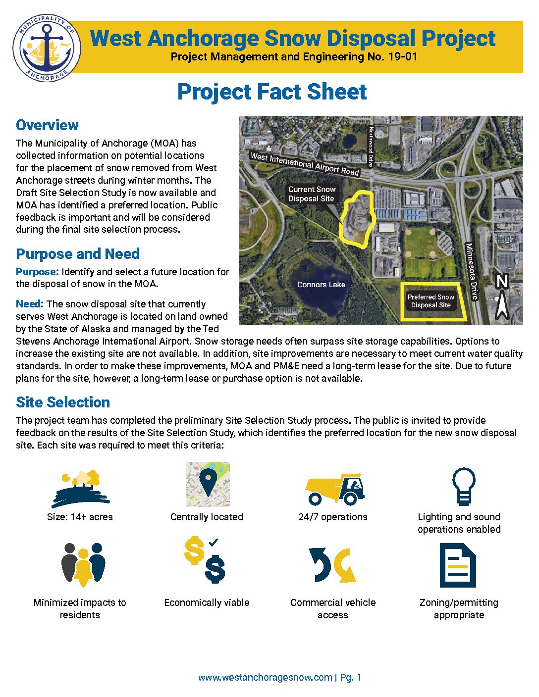 West Anchorage Snow Disposal Project Fact Sheet Download
